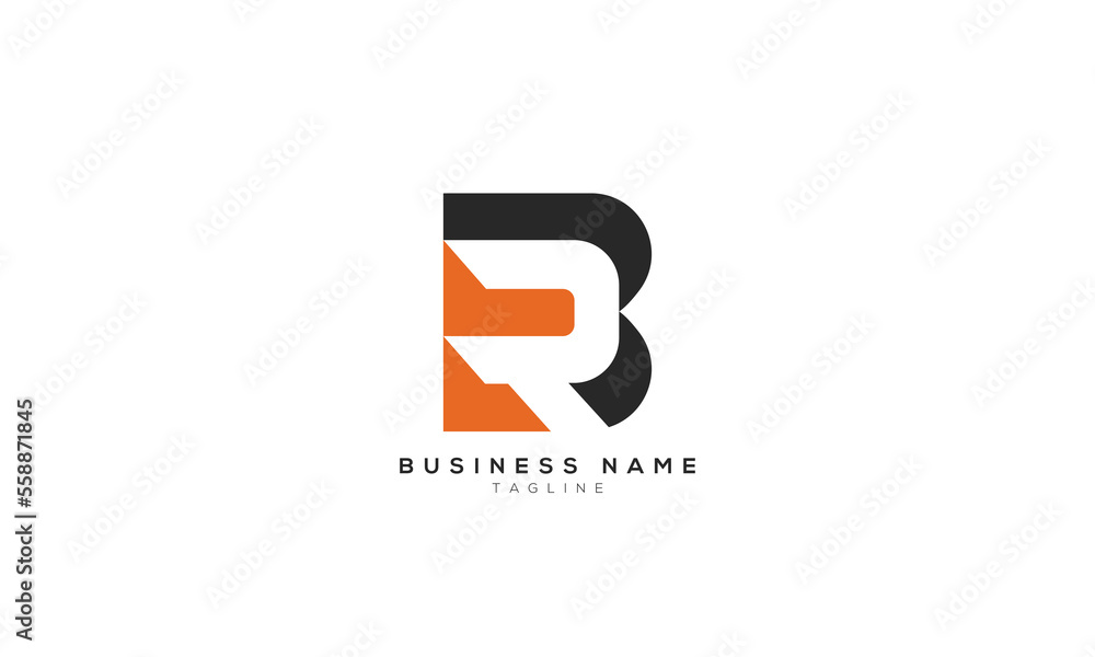 BR, RB, B, R, Abstract initial monogram letter alphabet logo design - obrazy, fototapety, plakaty 