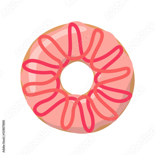 Vector doughnut isolated on white background
