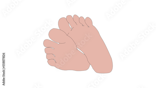 Illustration of Female isolated bare feet sole