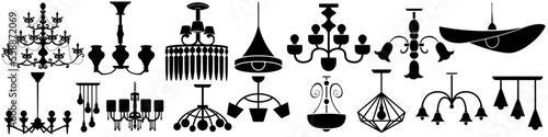Chandelier icon vector set. lustere illustration sign collection. luster symbol or logo.