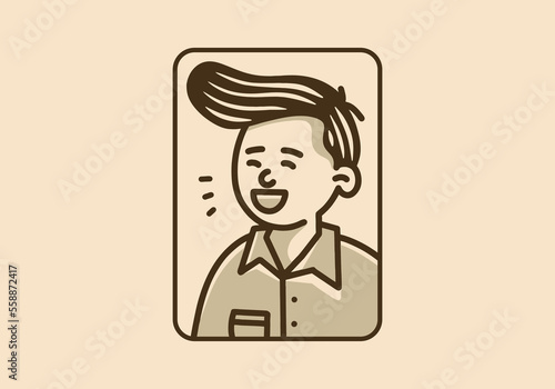 Illustration design of man with tufted hair