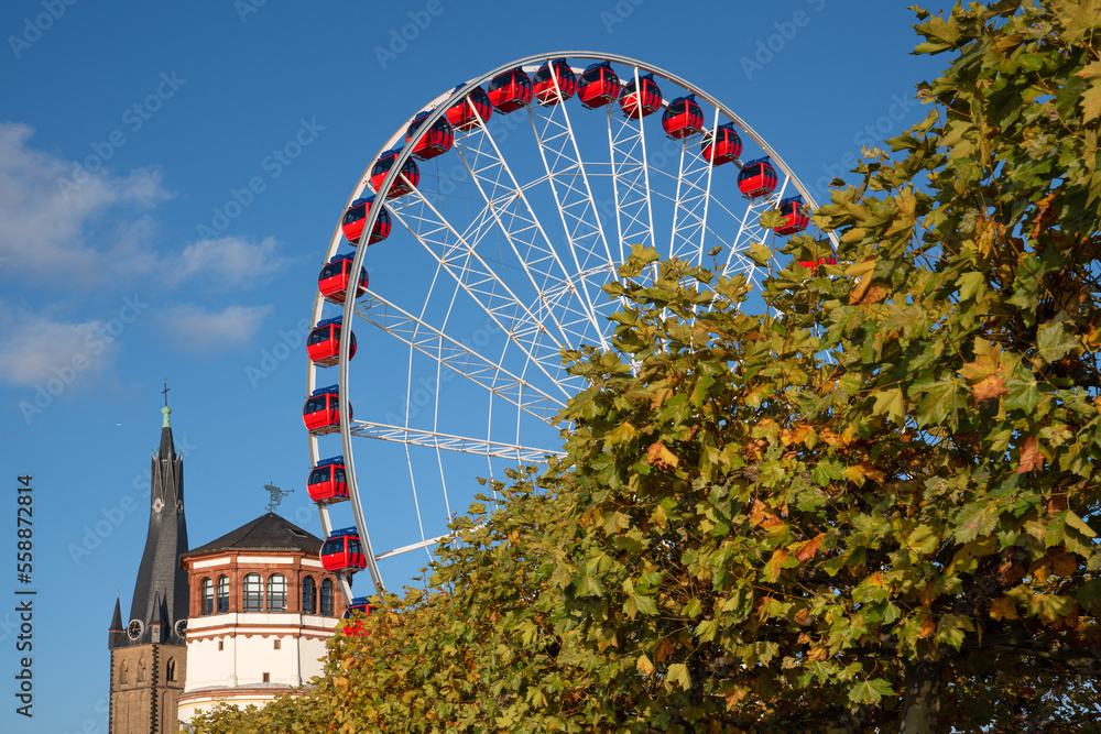 Wheel of vision, downtown Dusseldorf, Germany