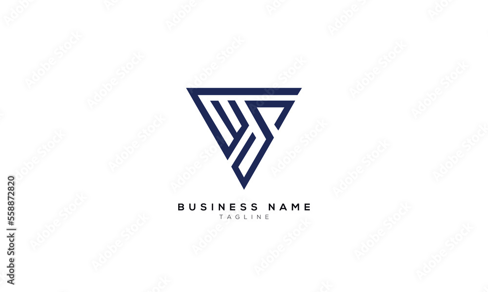 WS, SW, MS, SM, ES, SE, Abstract initial monogram letter alphabet logo design