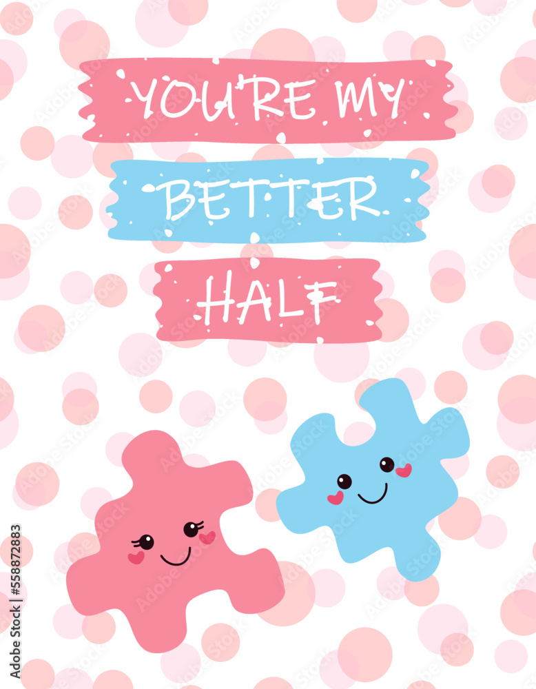 Cute romantic vector card on Valentine's Day Cute romantic vector card on Valentine's Day