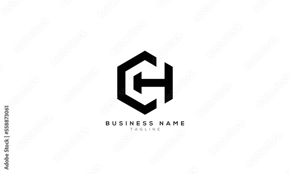 CH, HC, HA, AH, H, Abstract initial monogram letter alphabet logo design CH, HC, HA, AH, H, Abstract initial monogram letter alphabet logo design