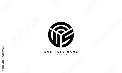 WS, SW, ES, SE, MS, SM, Abstract initial monogram letter alphabet logo design