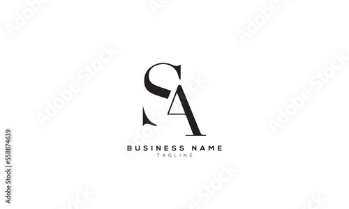 SA, AS, Abstract initial monogram letter alphabet logo design