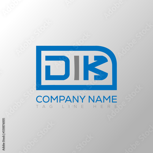 DIK letter logo creative design. DIK unique design.
