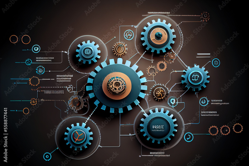 Business network drawing or graph, Generative AI Business network drawing or graph, Generative AI