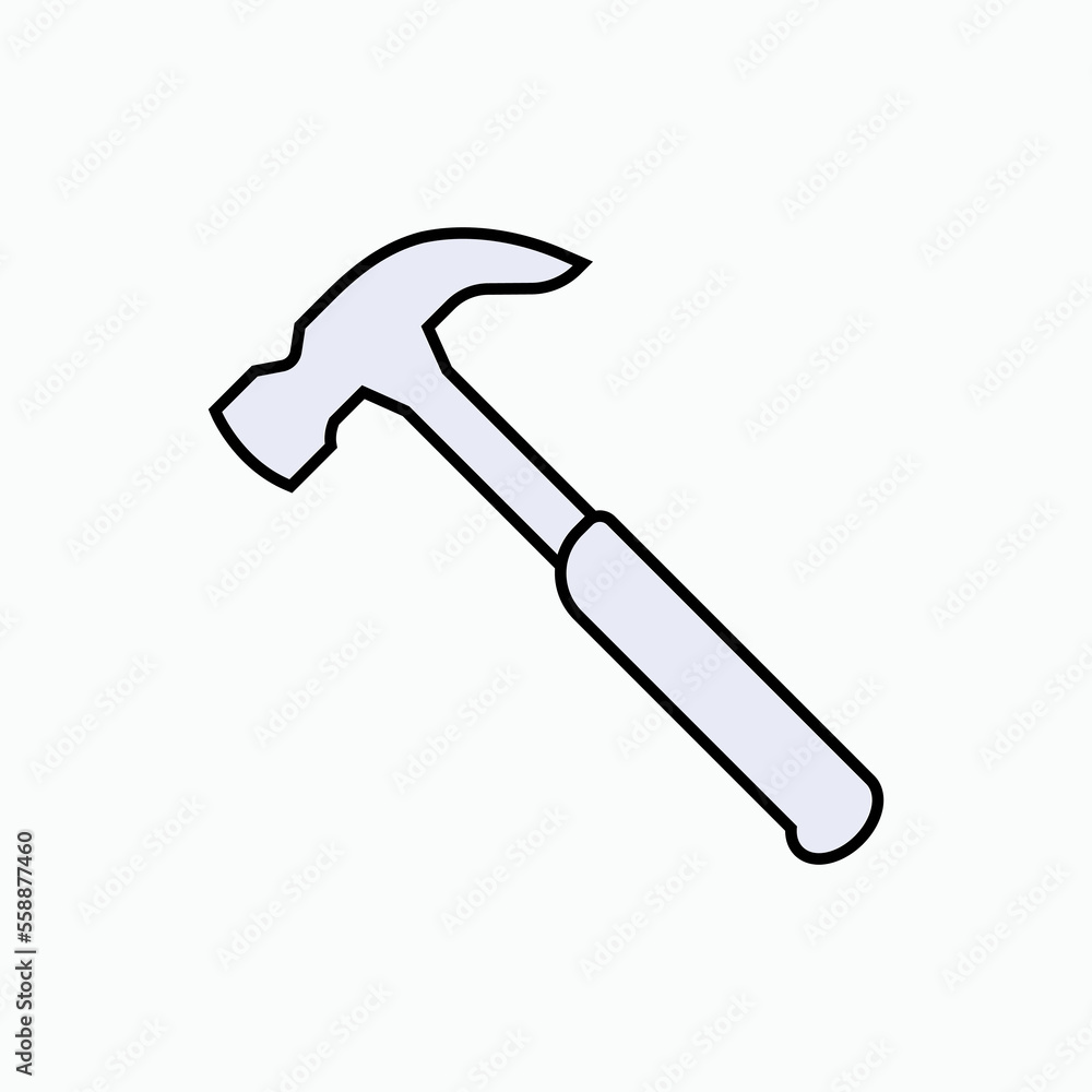 Hammer Icon. Carpentry Tool. Construction Equipment Symbol - Vector. Hammer Icon. Carpentry Tool. Construction Equipment Symbol - Vector.