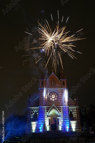 fireworks over the city