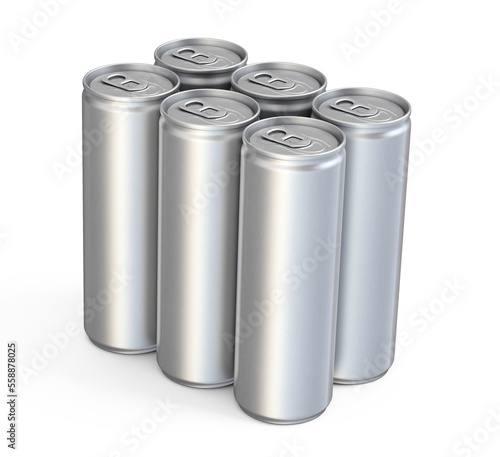 3d render energy drinks cans (clipping path)