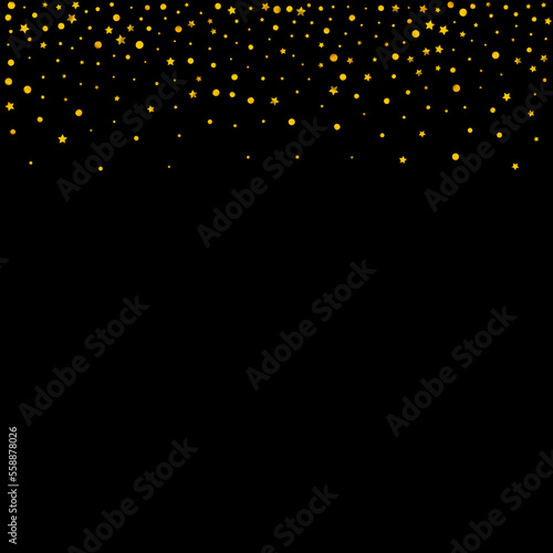 Gold Dust Luxury Vector Black Background. Bright