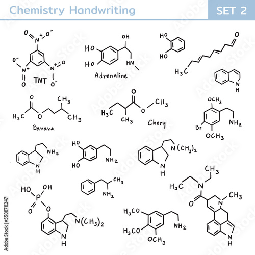 Chemistry and chemical bond handwriting