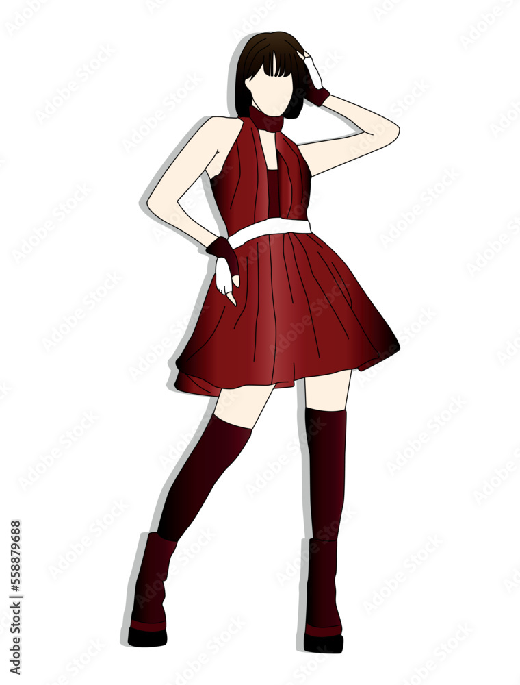 beautiful kpop idol image with elegant pose, editable colorful vector illustration eps.10 beautiful kpop idol image with elegant pose, editable colorful vector illustration eps.10