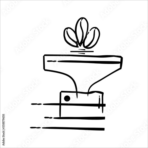 Coffee machine line icon. Coffee beverage machine. Coffee concept. free hand drawing illustration can be used for topics like cafe cuisine and catering

