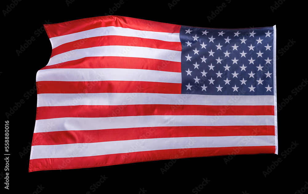 American flag on black. USA flag on a black background. American flag on black. USA flag on a black background.