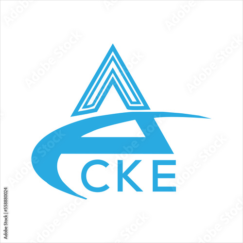 CKE letter logo. CKE blue image on white background. CKE Monogram logo design for entrepreneur and business. CKE best icon.
 photo