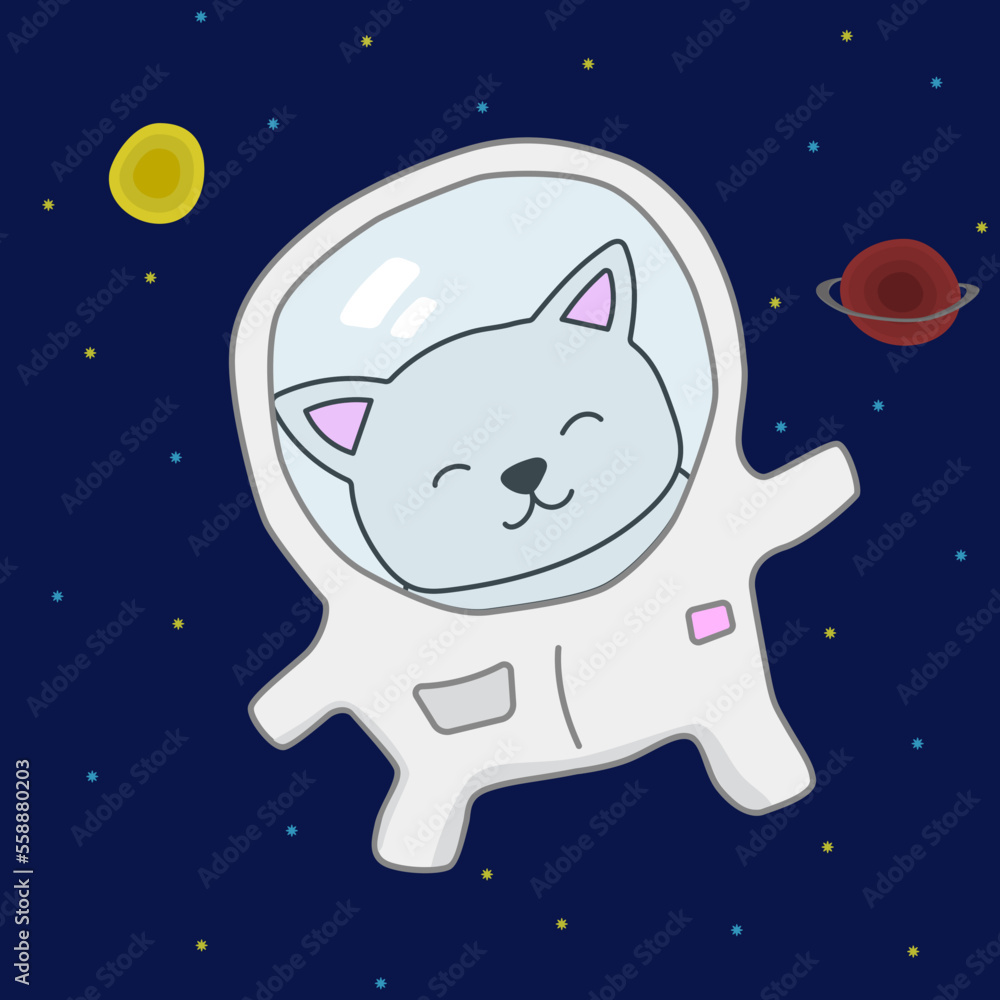 Cat in a spacesuit in space Cat in a spacesuit in space