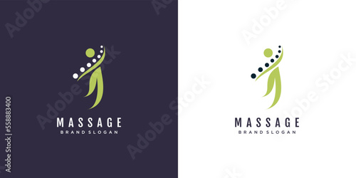 Massage logo with creative idea concept design icon vector illustration