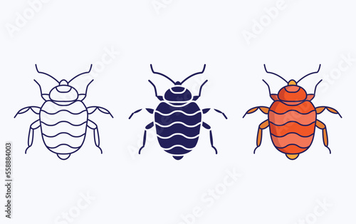 Bed bug vector illustration icon