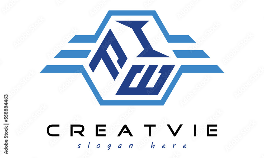 FIE three-letter geometric shape logo design vector template, isolated