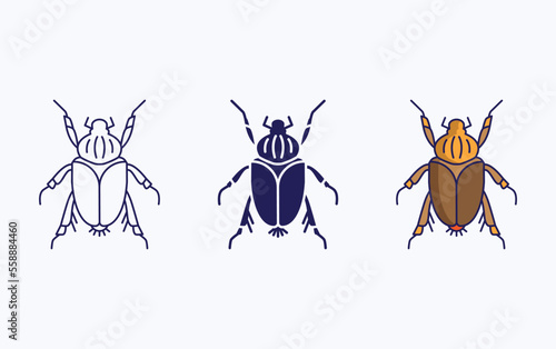Goliath beetle vector illustration icon