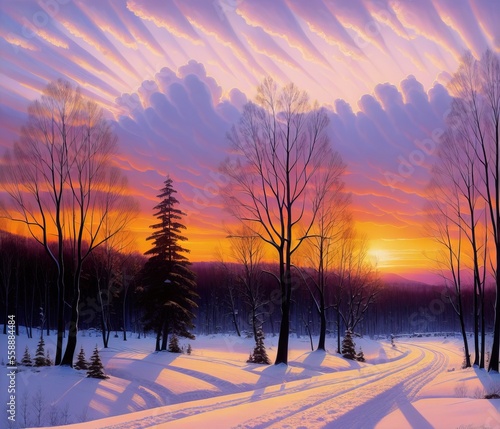 winter landscape with snow-covered trees