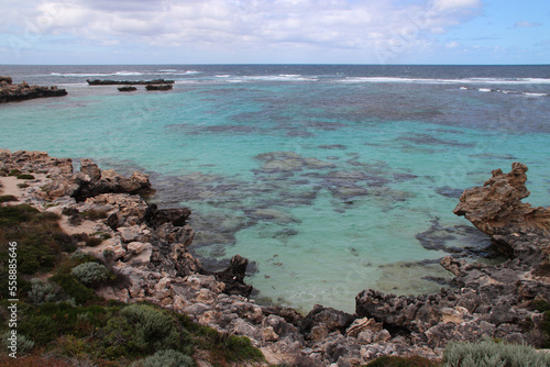 indian ocean at little salmon bay at rottnest island in australia