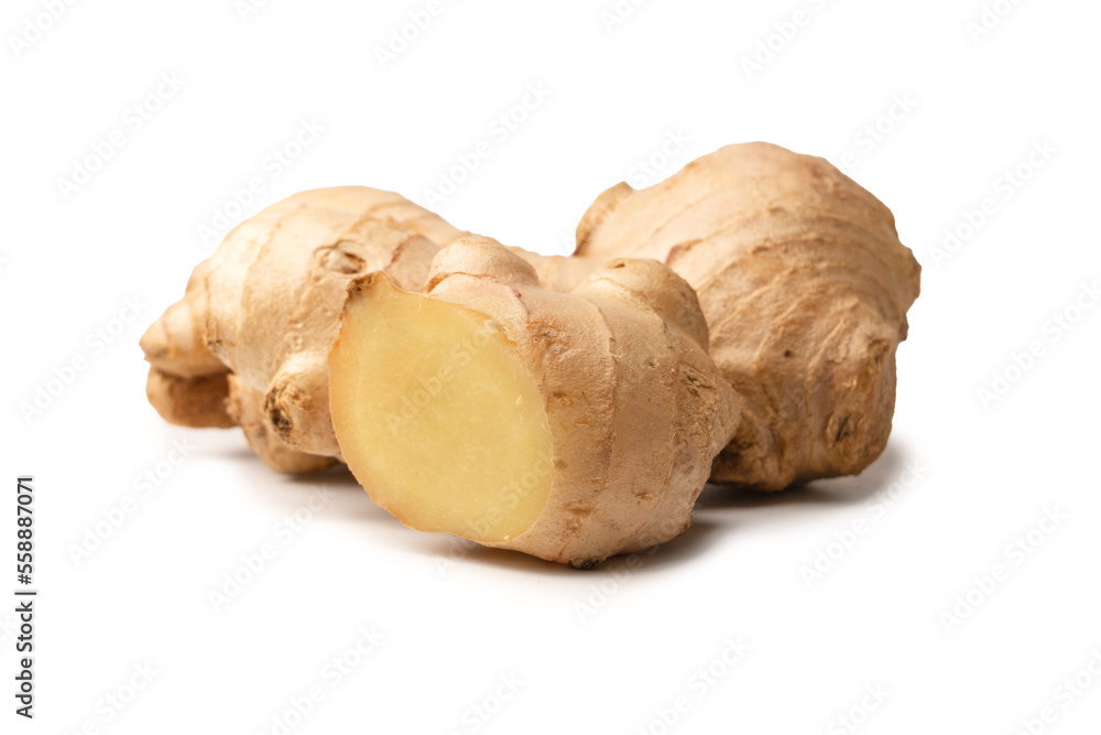 Ginger root isolated on white background. Ginger root isolated on white background.