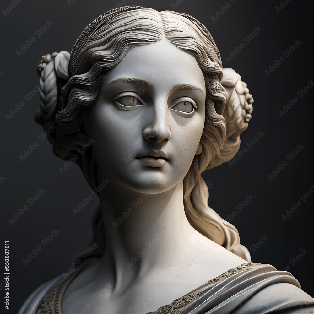 3d illustration statue of ancient Greek woman