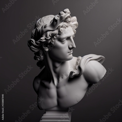 3d illustration statue of an Ancient Greek man