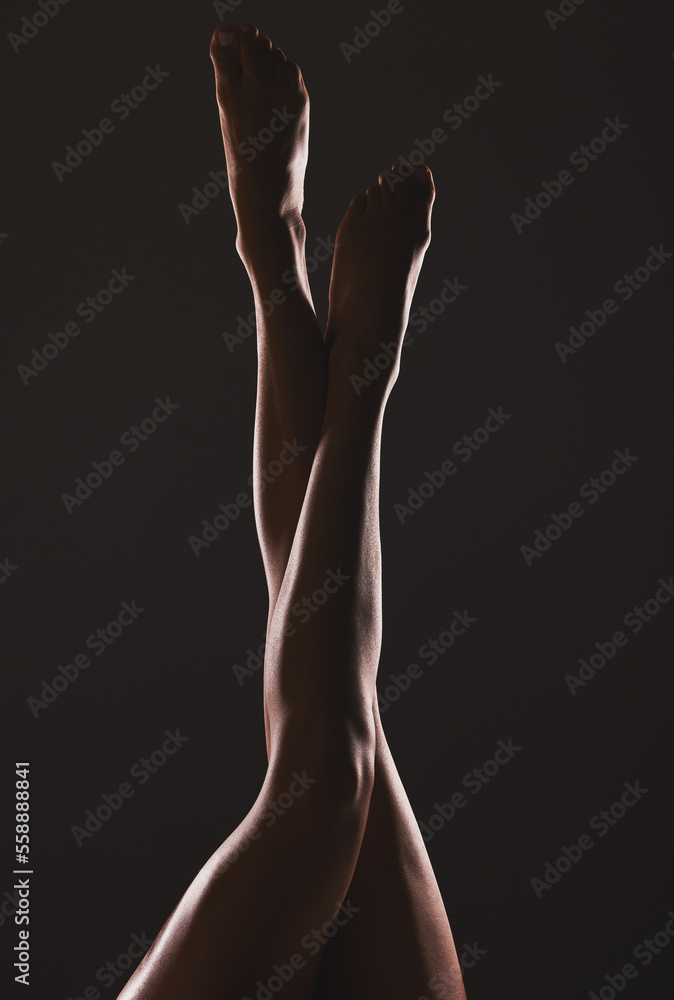 Woman with legs, body and beauty with pedicure, dark silhouette and mysterious aesthetic with black background. Skincare, cosmetic care and sensual sexy woman, cosmetics treatment for feet mockup Woman with legs, body and beauty with pedicure, dark silhouette and mysterious aesthetic with black background. Skincare, cosmetic care and sensual sexy woman, cosmetics treatment for feet mockup