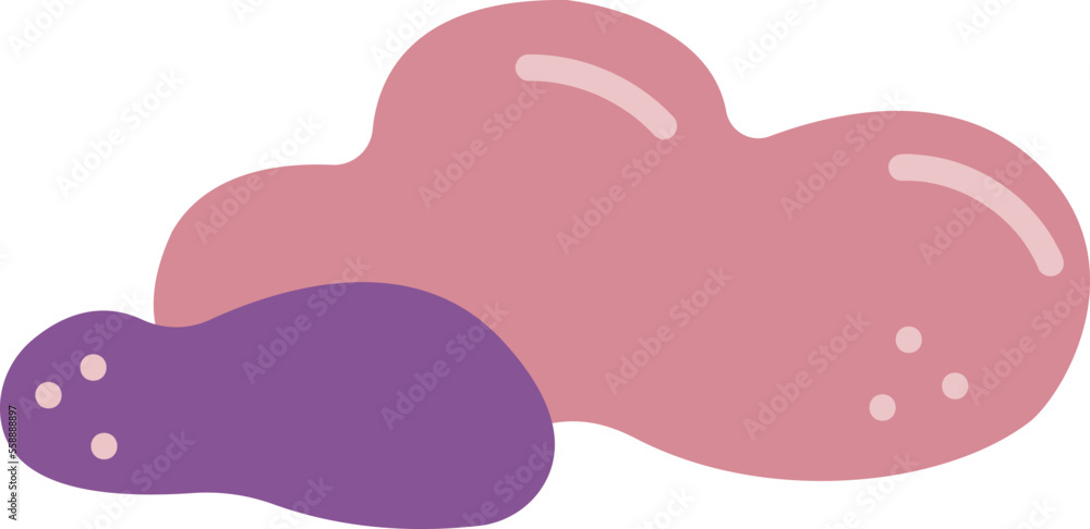 Clouds doodle1. Two cute clouds. Cartoon color vector illustration.