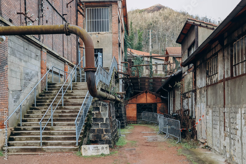 Saint Etienne, France - 30.12.2022: Buildings and installations at the old coal mine "Couriot" in Saint-Étienne