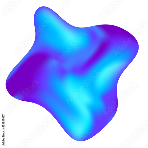 Abstract gradient PNG fluid shape. Mental health element on transparent background. Vaporwave modern aesthetic.