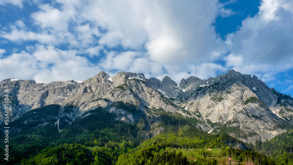 Austria, Salzburg, a view of a snow covered mountain