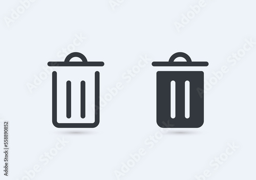 trash can icons set