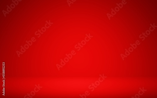 valentine background.Empty red room abstract background for the display of your product.3D rendering.