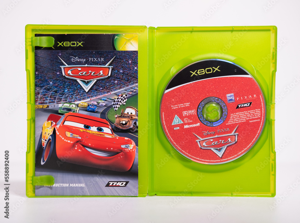 Kent, england, 01.01.2023 An original Disney Pixar cars XBOX Microsoft