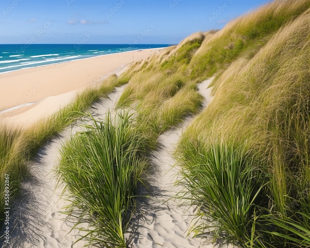beautiful beach path with sea and sand dunes beautiful beach path with sea and sand dunes
