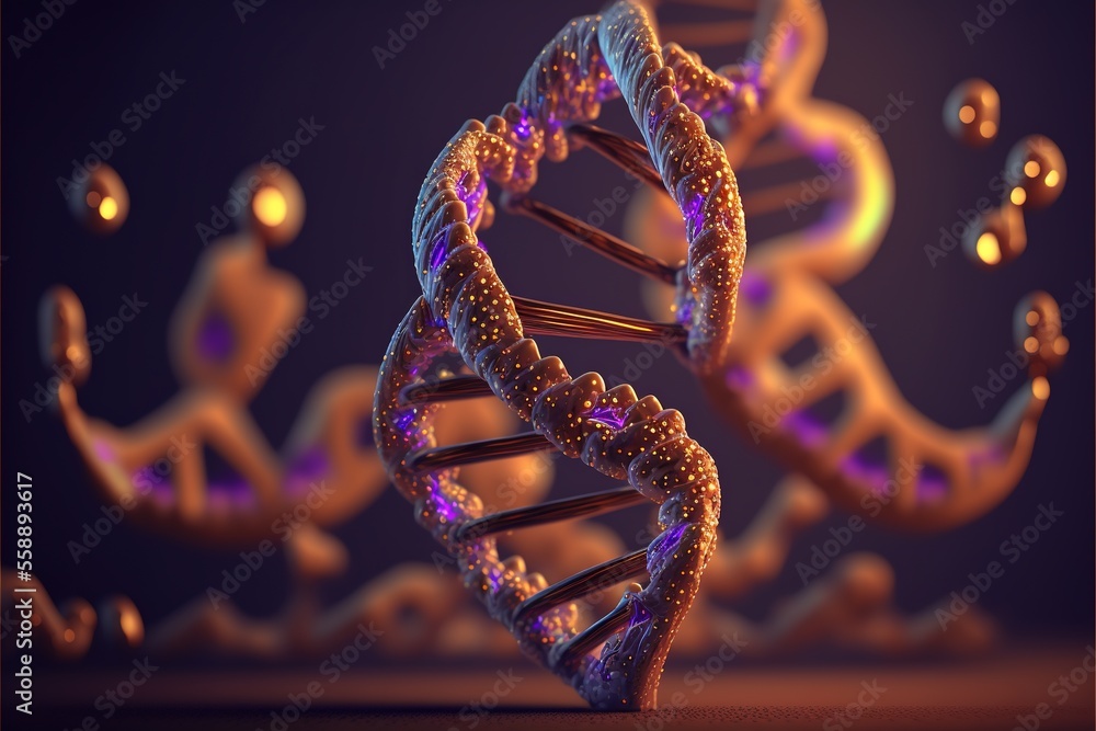 Digital illustration about DNA.
