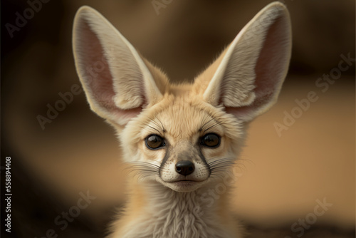 Fennec fox, fox native to North African deserts. Generative AI. © Worldillustrator