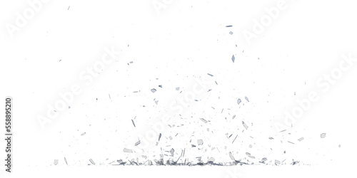 Fotografie, Obraz Glass debris isolated transparent backgound 3d rendering