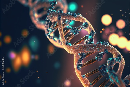 Digital illustration about DNA.
