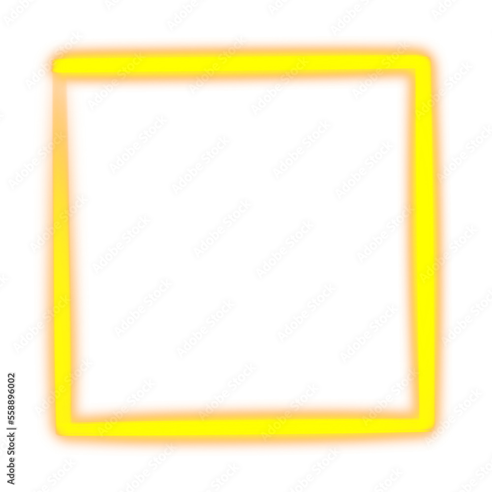 Square neon yellow frame Square neon yellow frame