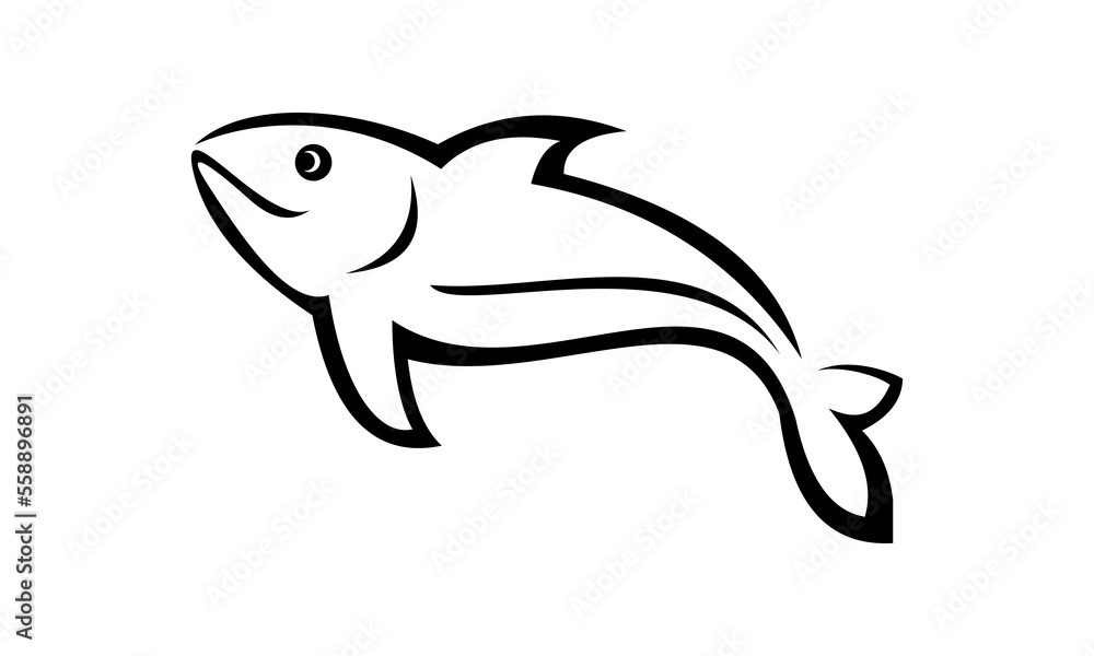 fish lineart logo vector icon fish lineart logo vector icon