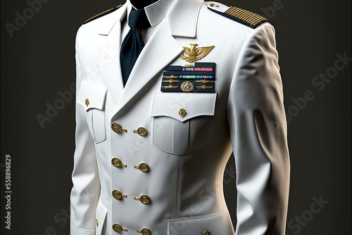 Navy marine uniform white photo