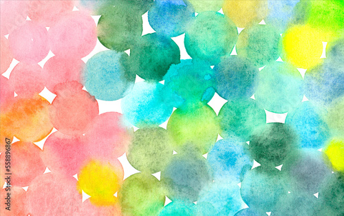 Watercolor abstract background multicolored circles