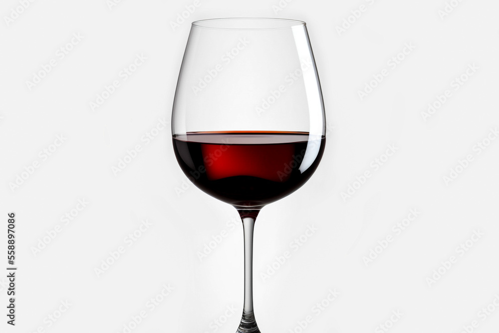 Close up glass of red wine on isolated white background.
Close up glass of red wine on isolated white background.